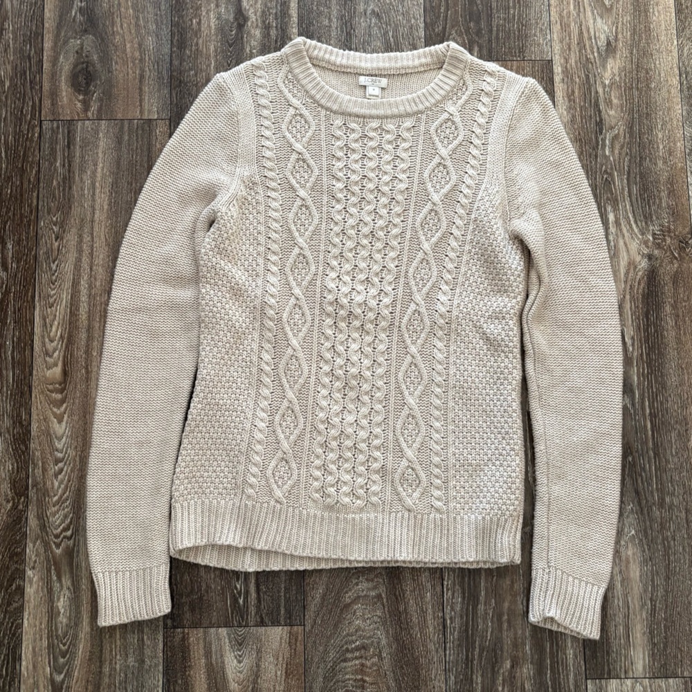 J. Crew Beige Cable Knit Sweater